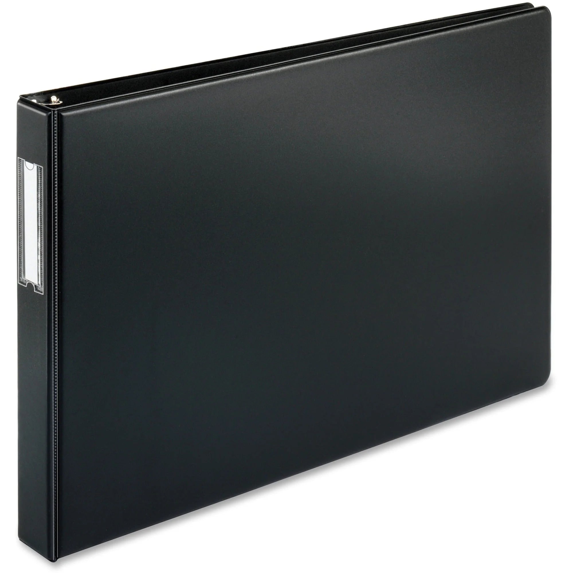 Business Source Tabloid-size Round Ring Reference Binder - 1’’ Capacity - Black - Recycled - Durable - 11x17 Sheets