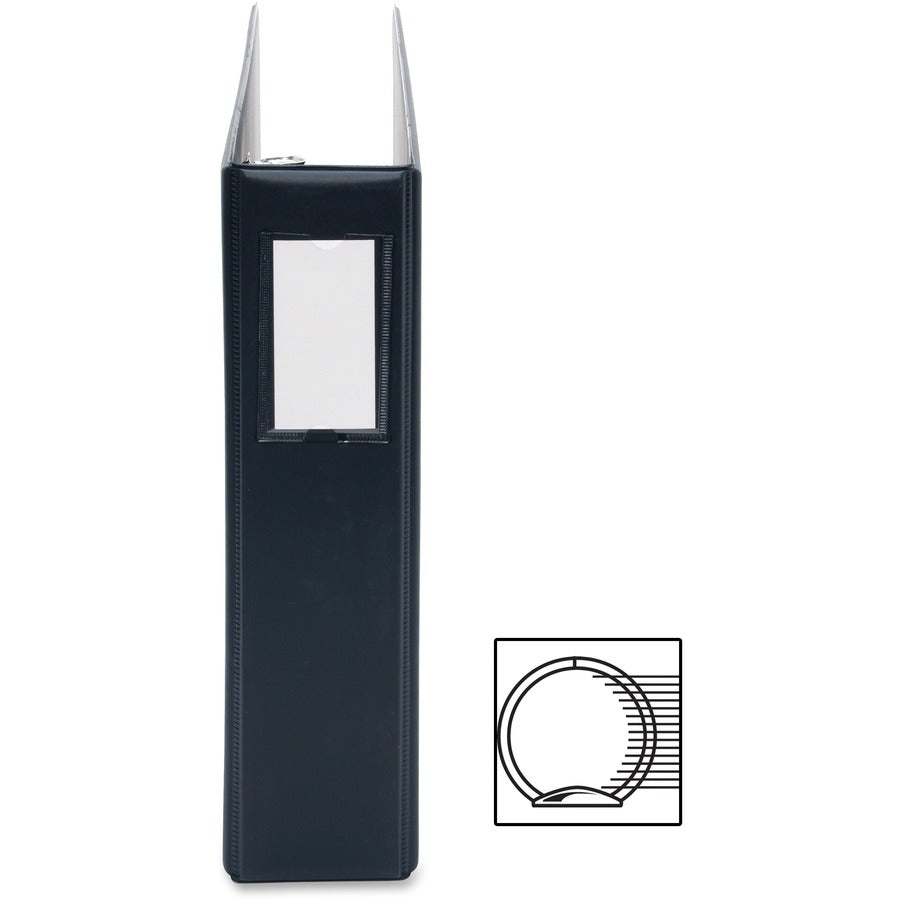 Business Source Tabloid-size Round Ring Reference Binder - Rear