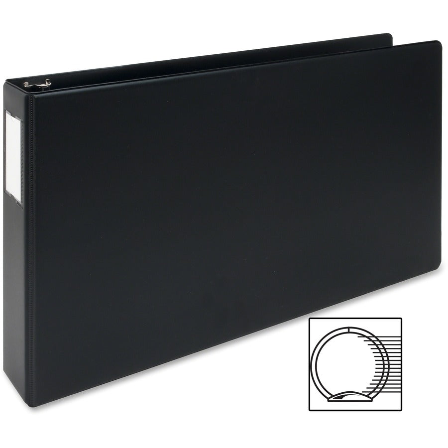 Business Source Tabloid-size Round Ring Reference Binder - Right