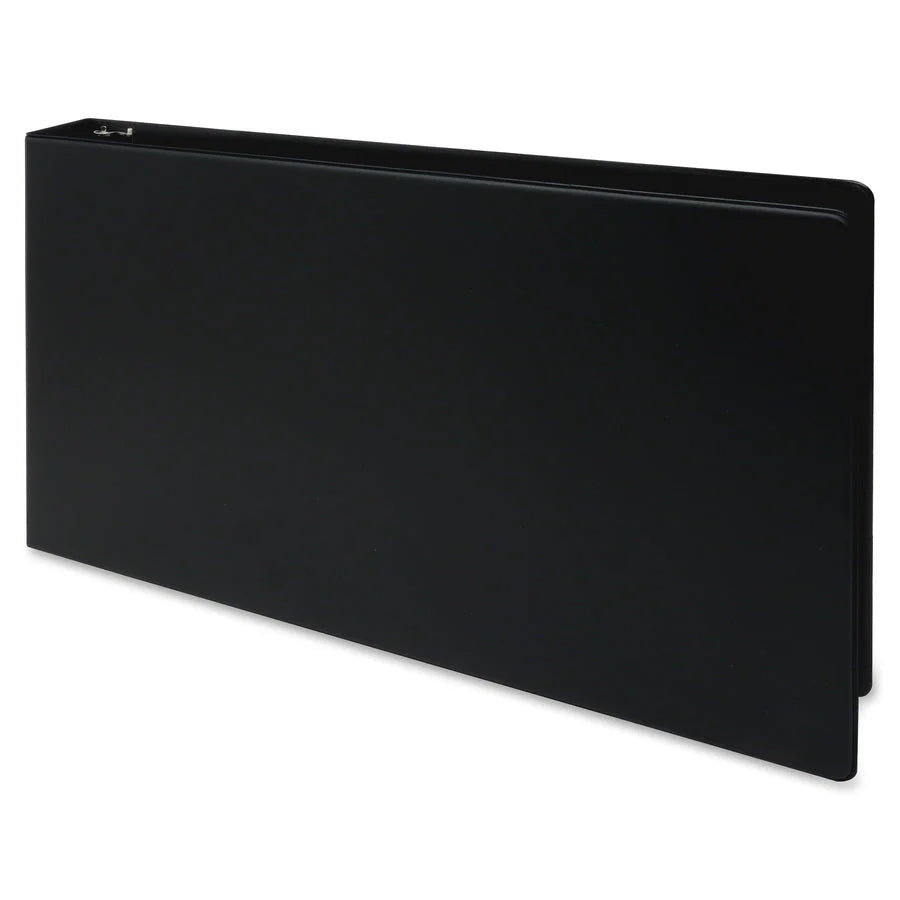 Business Source Tabloid-size Round Ring Reference Binder - Durable 2’’ Capacity - Black - Recycled - 11’’ x 17’’ - 1