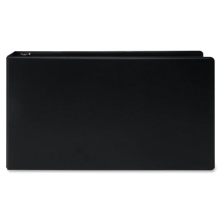 Business Source Tabloid-size Round Ring Reference Binder - Durable 2’’ Capacity - Black - Recycled - 11’’ x 17’’ - 1