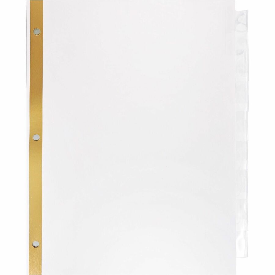 Business Source Tear-resistant Clear Tab Index Dividers - Front