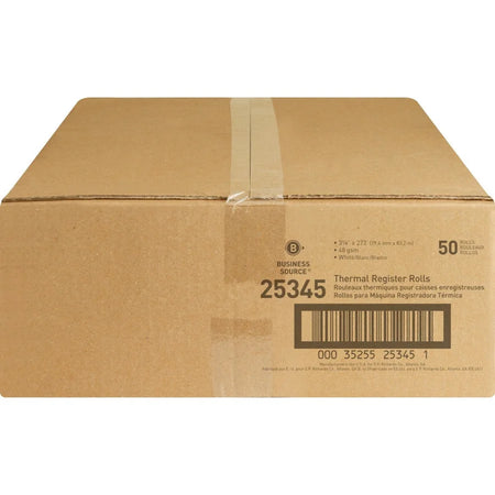 Business Source Thermal Paper: 3 1/8’’ x 273 ft 48 g/m¬≤ Smooth White - 50/Carton - Register / Receipts