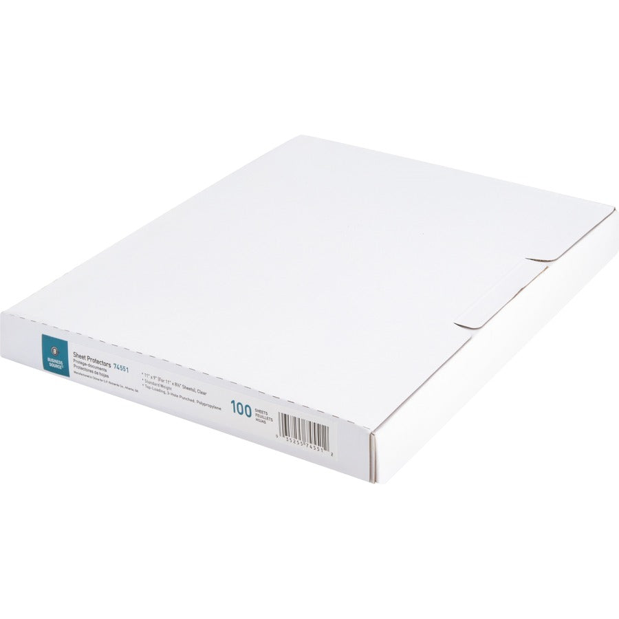 Business Source Top-Loading Poly Sheet Protectors - Left