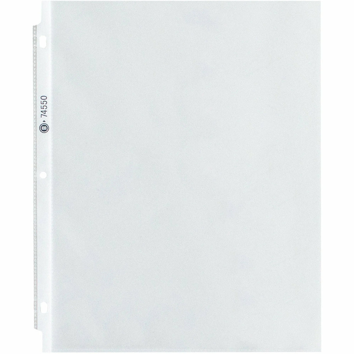 Business Source Top-Loading Poly Sheet Protectors - 3.3 mil - Letter Size - Clear - 100/Box