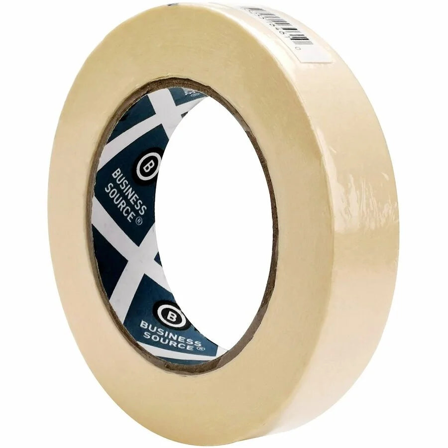 Business Source Utility-purpose Masking Tape - 60 yd x 1’’ - Tan Crepe Paper - For Bundling & Sealing