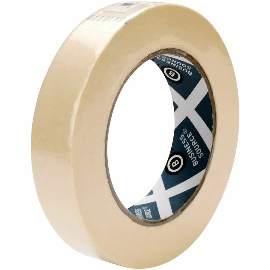 Business Source Utility-purpose Masking Tape - 60 yd x 1’’ - Tan Crepe Paper - For Bundling & Sealing