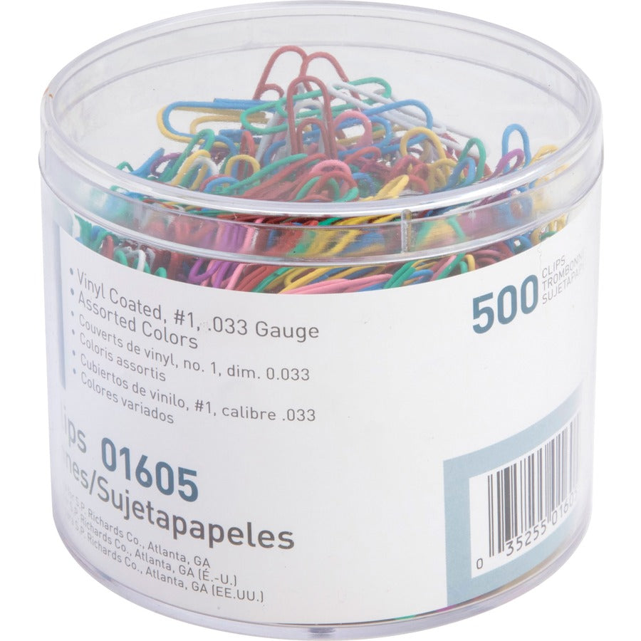 Business Source Vinyl-coated Gem Clips - Rear