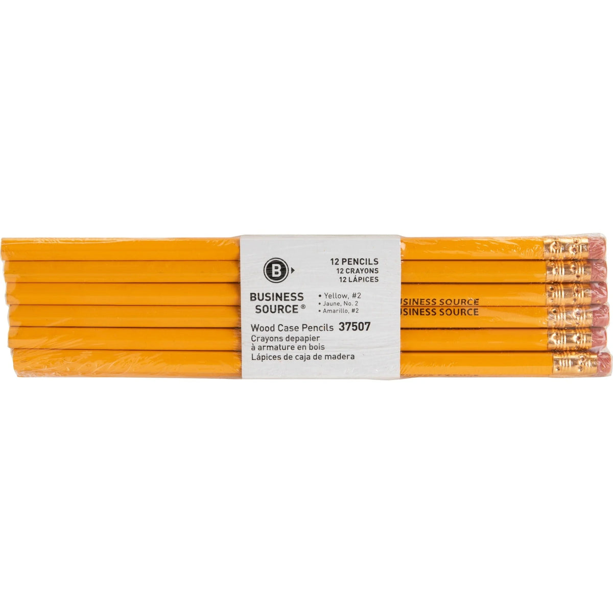 Business Source Woodcase No. 2 Pencils - Classic Yellow Barrel - Pack of 12