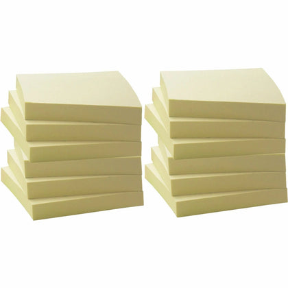 Business Source Yellow Adhesive Notes: 3x3 Square 100 Sheets Unruled - Notes & Dispensers