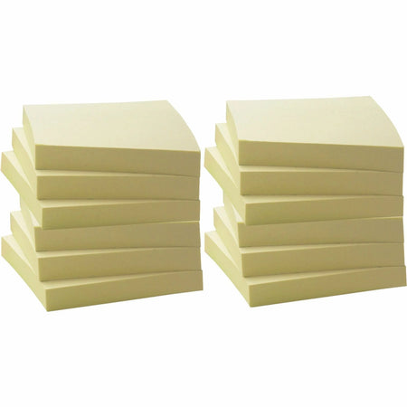 Business Source Yellow Adhesive Notes: 3x3 Square 100 Sheets Unruled - Notes & Dispensers