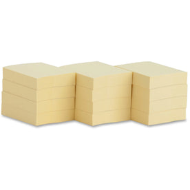 Business Source Yellow Repositionable Adhesive Notes - 1 7/8’’ x 3/8’’ - 12 Pack - & Dispensers
