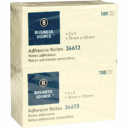 Business Source Yellow Repositionable Adhesive Notes - 3x5’’ Rectangle Flags - 12/Pack - & Dispensers