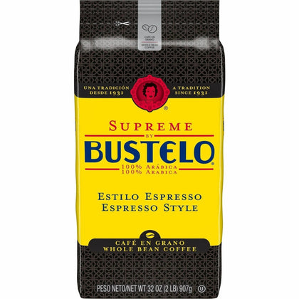 Bustelo Whole Bean Espresso Coffee - Medium/Dark Roast - 1 Pack
