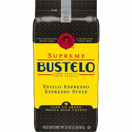 Bustelo Whole Bean Espresso Coffee - Medium/Dark Roast - 1 Pack