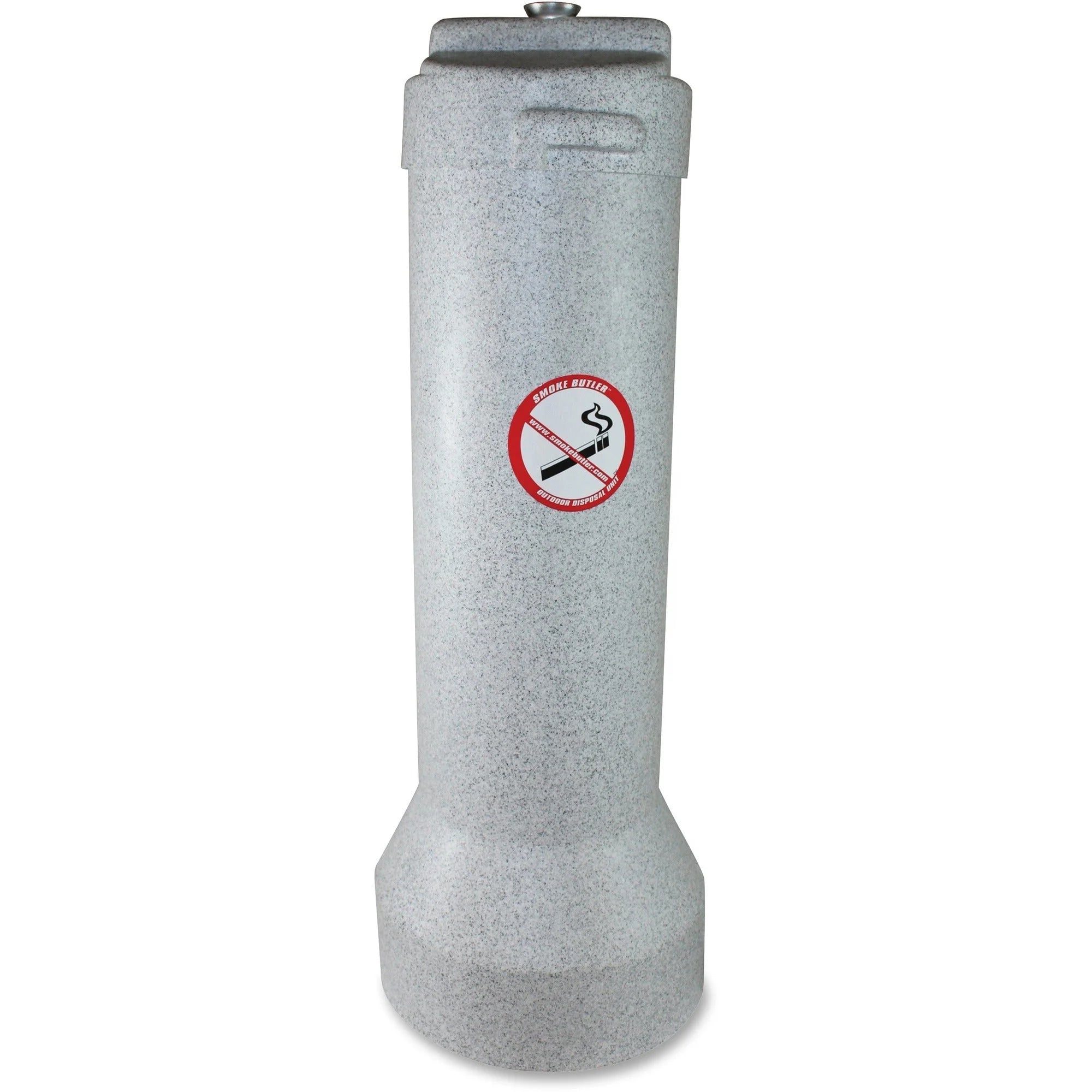 Butler Outdoor Smoker’s Receptacle: 25’’ Height x 9’’ Width - Gray Granite - Smoking Receptacles