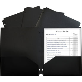 C-Line 2-Pocket Poly Portfolio Pockets - Letter Size - Black - 25/Box - Pocket Folders