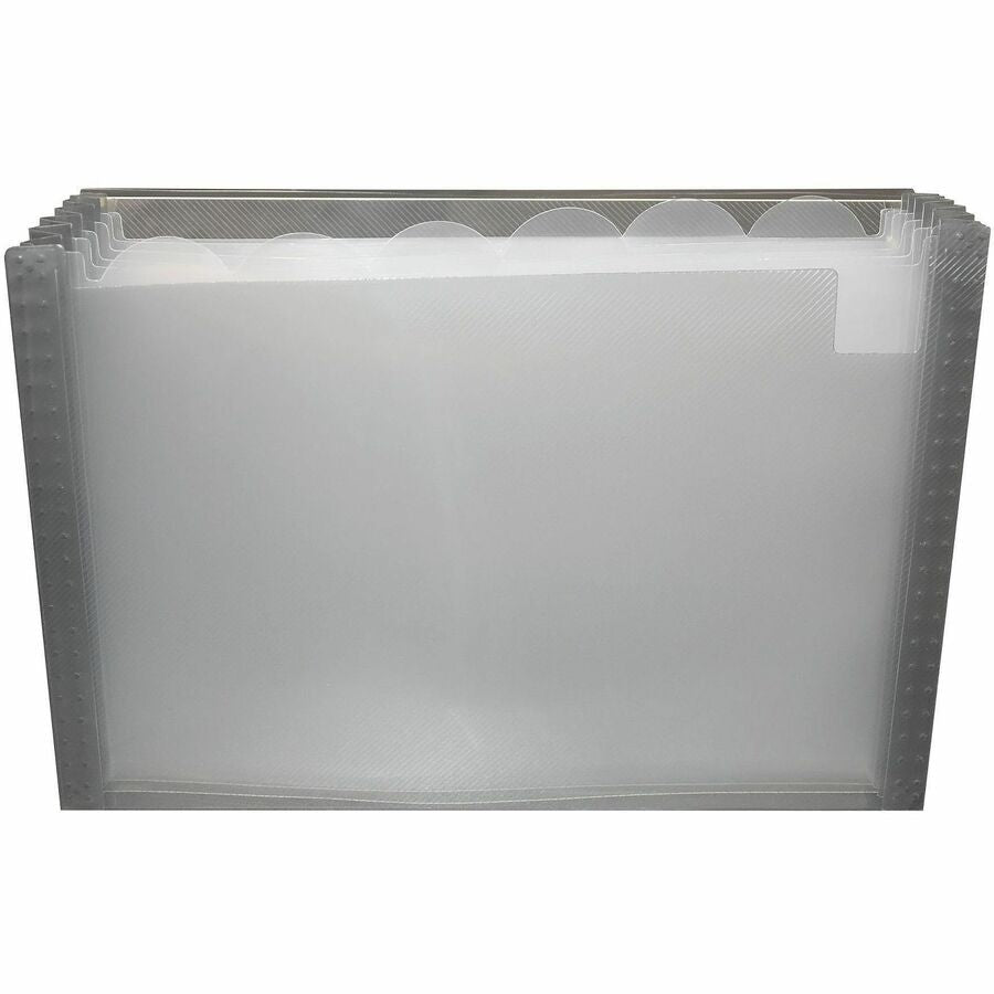 C-Line 48301 Letter Expanding File - 8 1/2’’ x 11’’ - 7 Pocket(s) - Polypropylene - Smoke - Acid-free Non-toxic Button