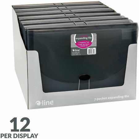 C-Line 48301 Letter Expanding File - 8 1/2’’ x 11’’ - 7 Pocket(s) - Polypropylene - Smoke - Acid-free Non-toxic Button