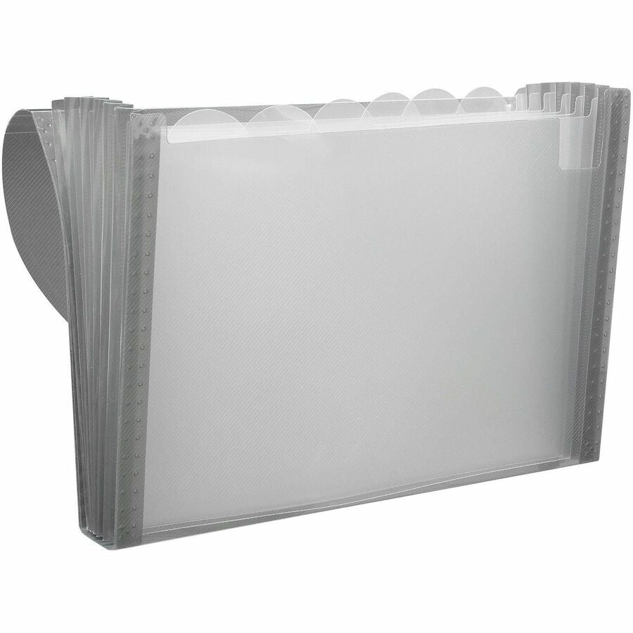 C-Line 48301 Letter Expanding File - 8 1/2’’ x 11’’ - 7 Pocket(s) - Polypropylene - Smoke - Acid-free Non-toxic Button
