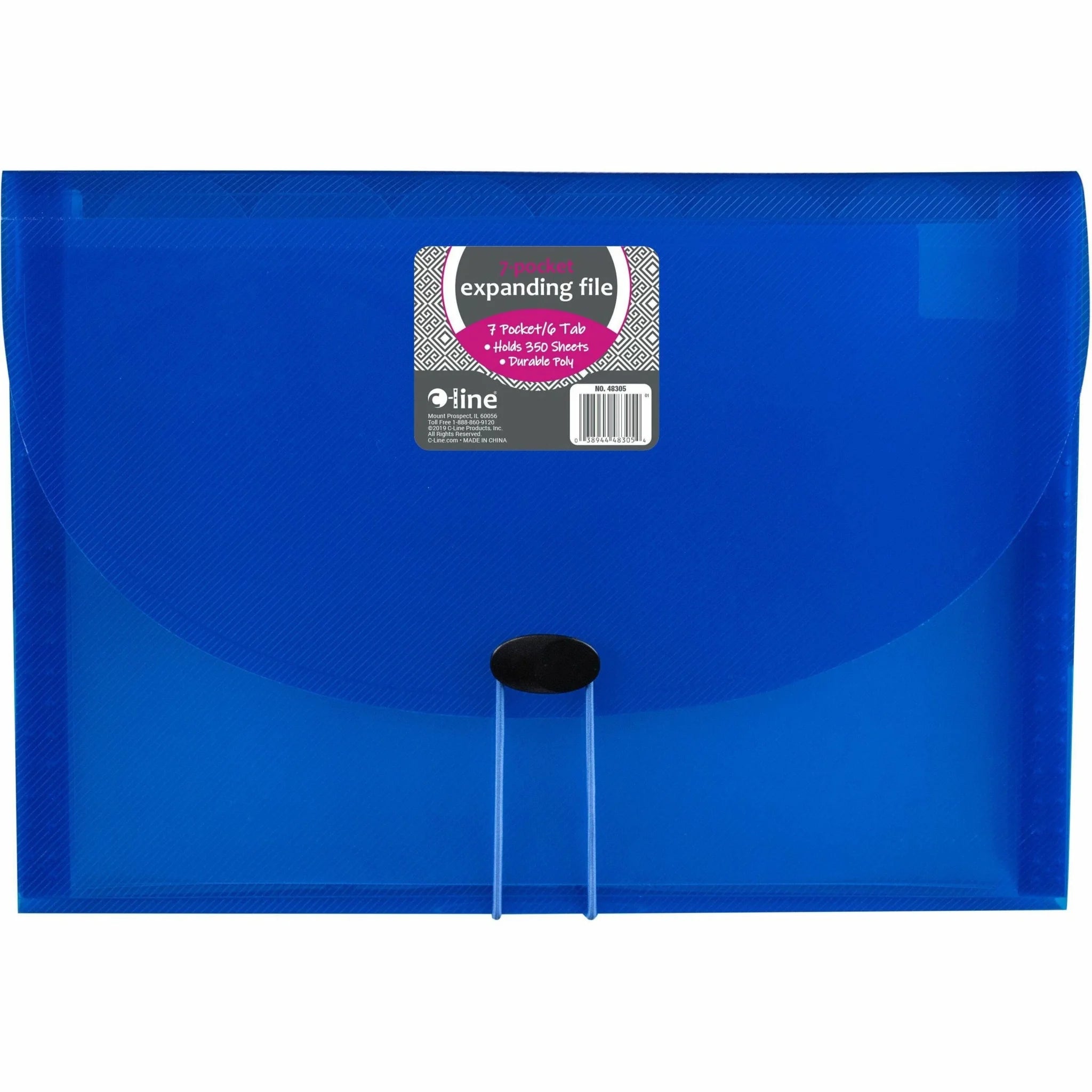 C-Line 48305 Letter Expanding File: 7-Pocket Poly File Blue - Files