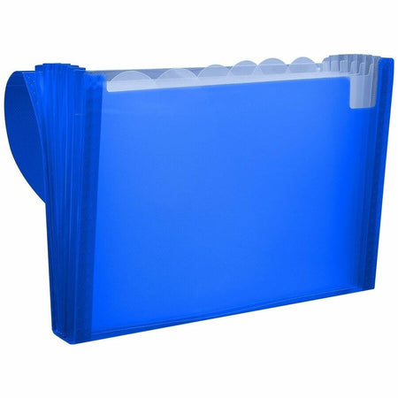 C-Line 48305 Letter Expanding File - 8 1/2’’ x 11’’ - 7 Pocket(s) - Polypropylene - Blue - Acid-free Non-toxic Button