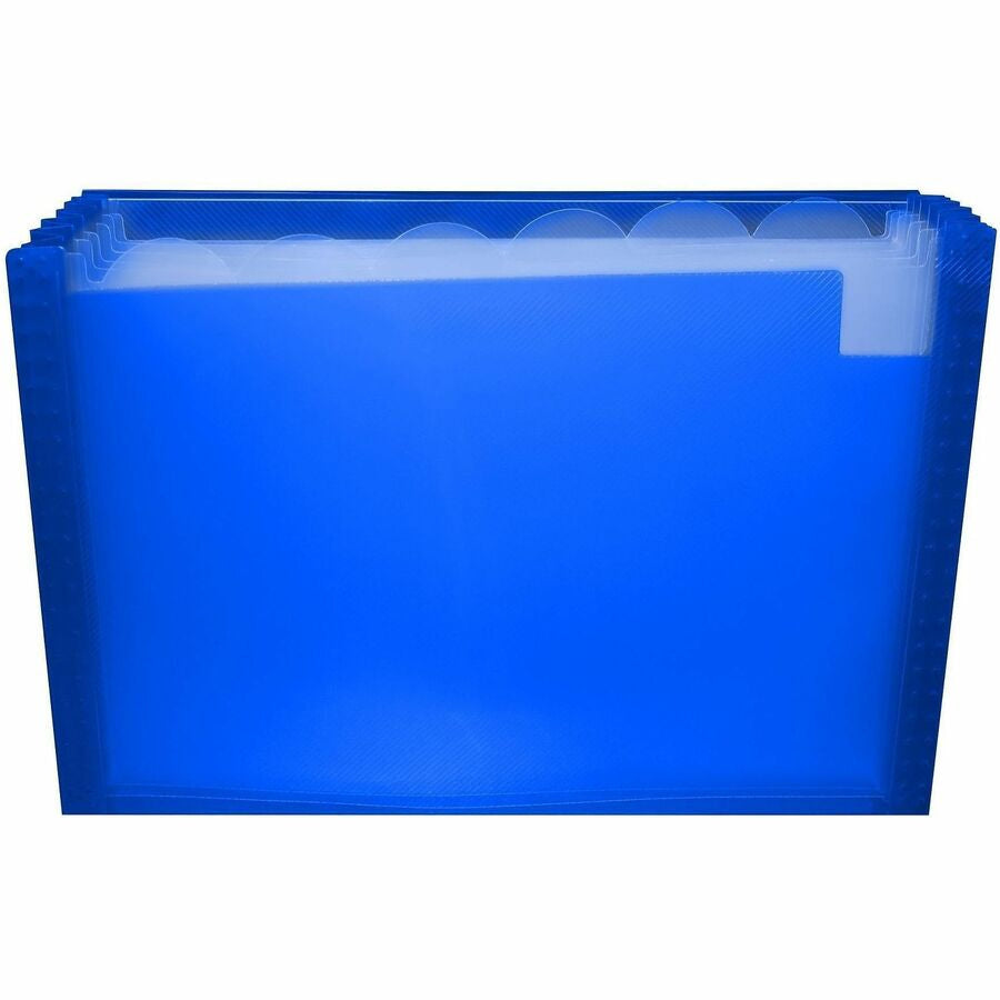 C-Line 48305 Letter Expanding File - 8 1/2’’ x 11’’ - 7 Pocket(s) - Polypropylene - Blue - Acid-free Non-toxic Button