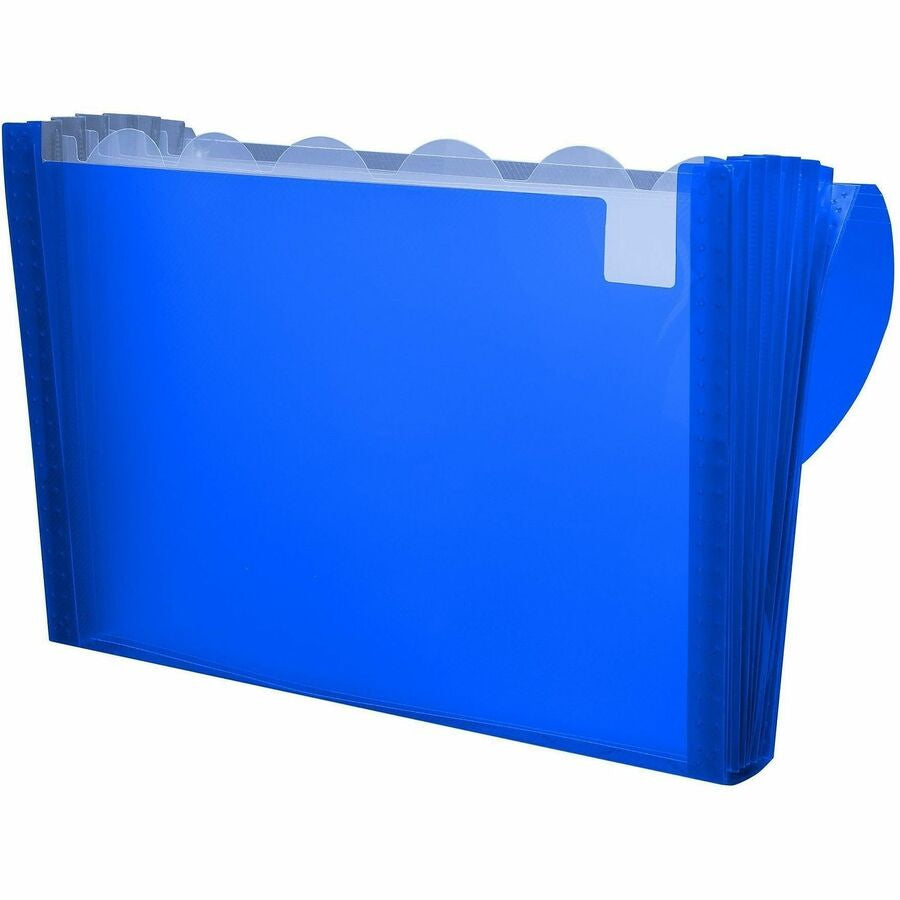 C-Line 48305 Letter Expanding File - 8 1/2’’ x 11’’ - 7 Pocket(s) - Polypropylene - Blue - Acid-free Non-toxic Button
