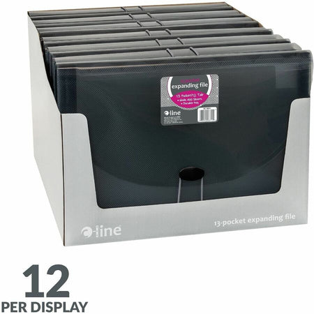 C-Line 48311 Letter Expanding File - 8 1/2’’ x 11’’ - 13 Pocket(s) - Polypropylene - Smoke - Acid-free Non-toxic Button