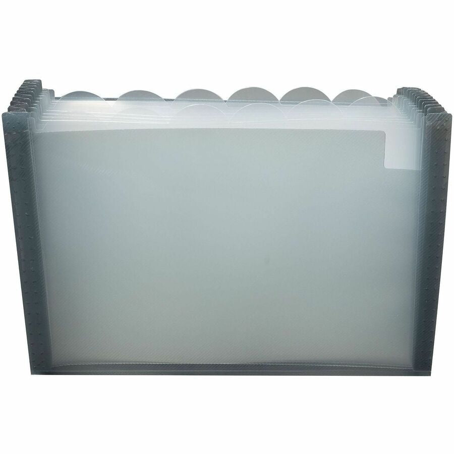 C-Line 48311 Letter Expanding File - 8 1/2’’ x 11’’ - 13 Pocket(s) - Polypropylene - Smoke - Acid-free Non-toxic Button