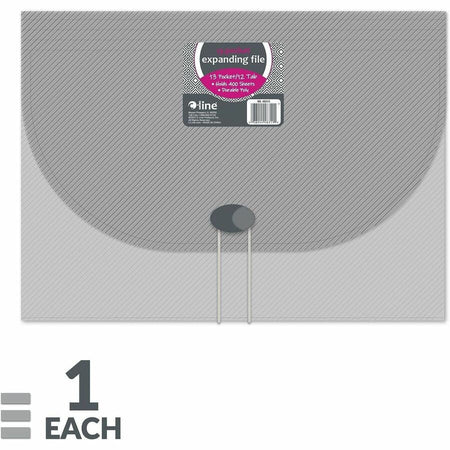 C-Line 48311 Letter Expanding File - 8 1/2’’ x 11’’ - 13 Pocket(s) - Polypropylene - Smoke - Acid-free Non-toxic Button