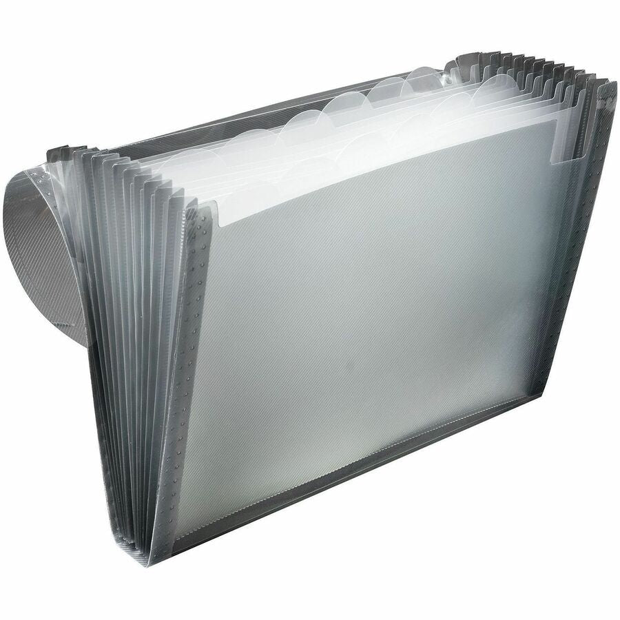 C-Line 48311 Letter Expanding File - 8 1/2’’ x 11’’ - 13 Pocket(s) - Polypropylene - Smoke - Acid-free Non-toxic Button