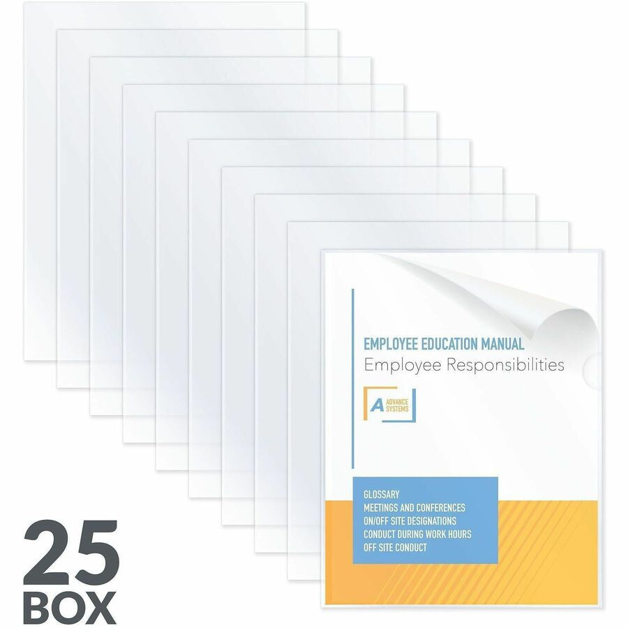 C-Line 62127 Letter Recycled Project File - 8 1/2’’ x 11’’ - Polypropylene - Clear - Tear Resistant Static-free Copy