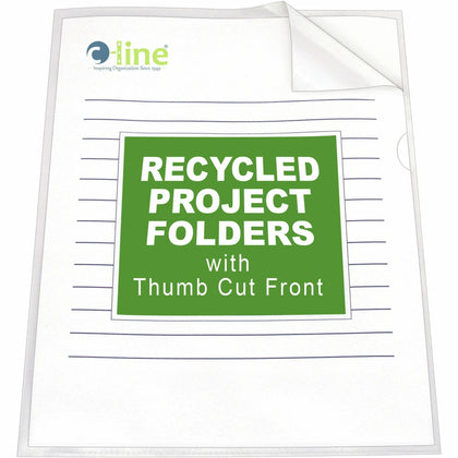 C-Line 62127 Recycled Project File: Clear Polypropylene 8 1/2’’ x 11’’ - Tear Resistant Static-free - 25/Box - Filing
