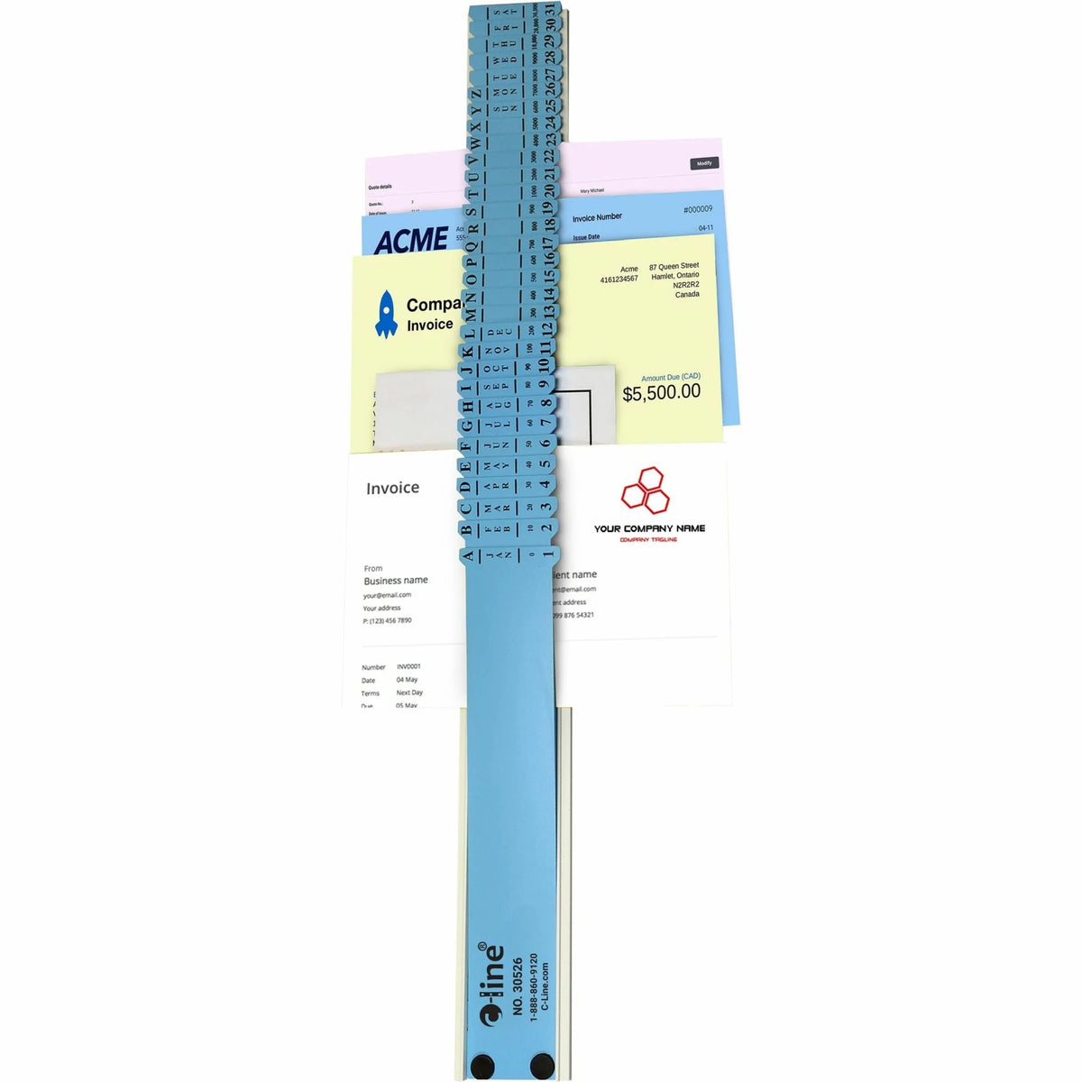 C-Line All-Purpose Sorter - Compartment Size: 9.50’’ - 2.50’’ Width x 23.50’’ Depth - Desktop - Durable - Blue