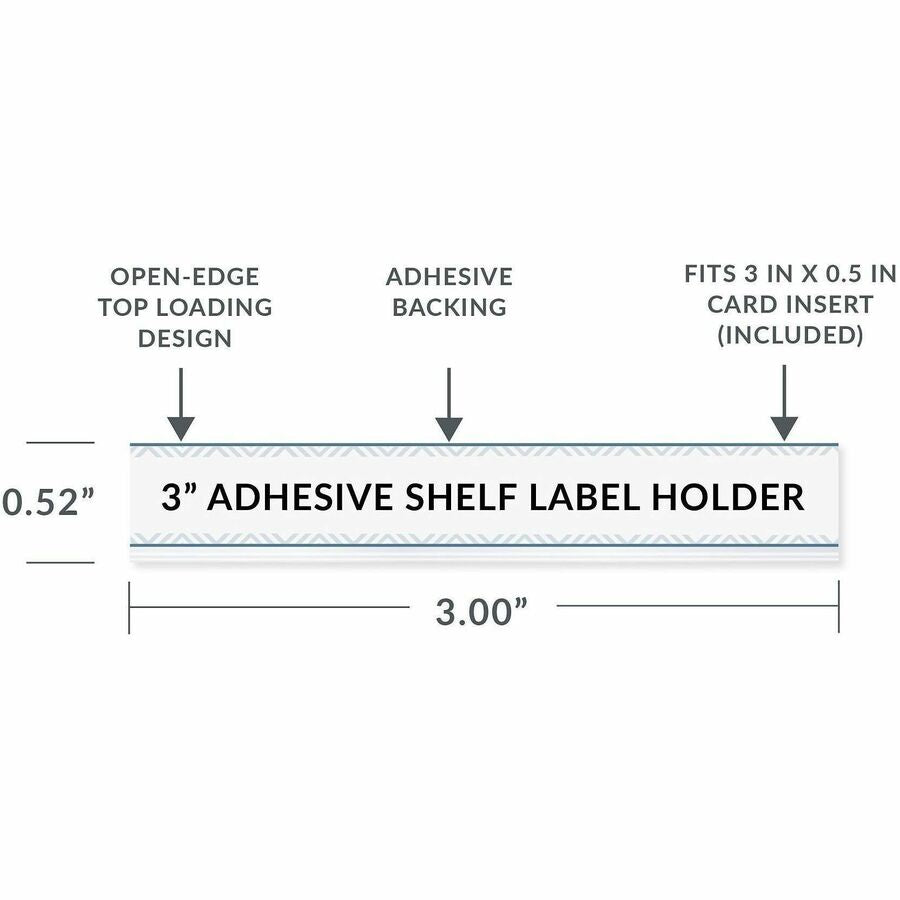 C-Line Best Value Peel/Stick Shelf Label Holders - 0.5’’ Height x 3’’ Width - 50 / Pack - Dispensers &