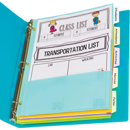 C-Line Bright Multi-pocket 5-tab Index Dividers - Organize Your Documents Efficiently - Divider