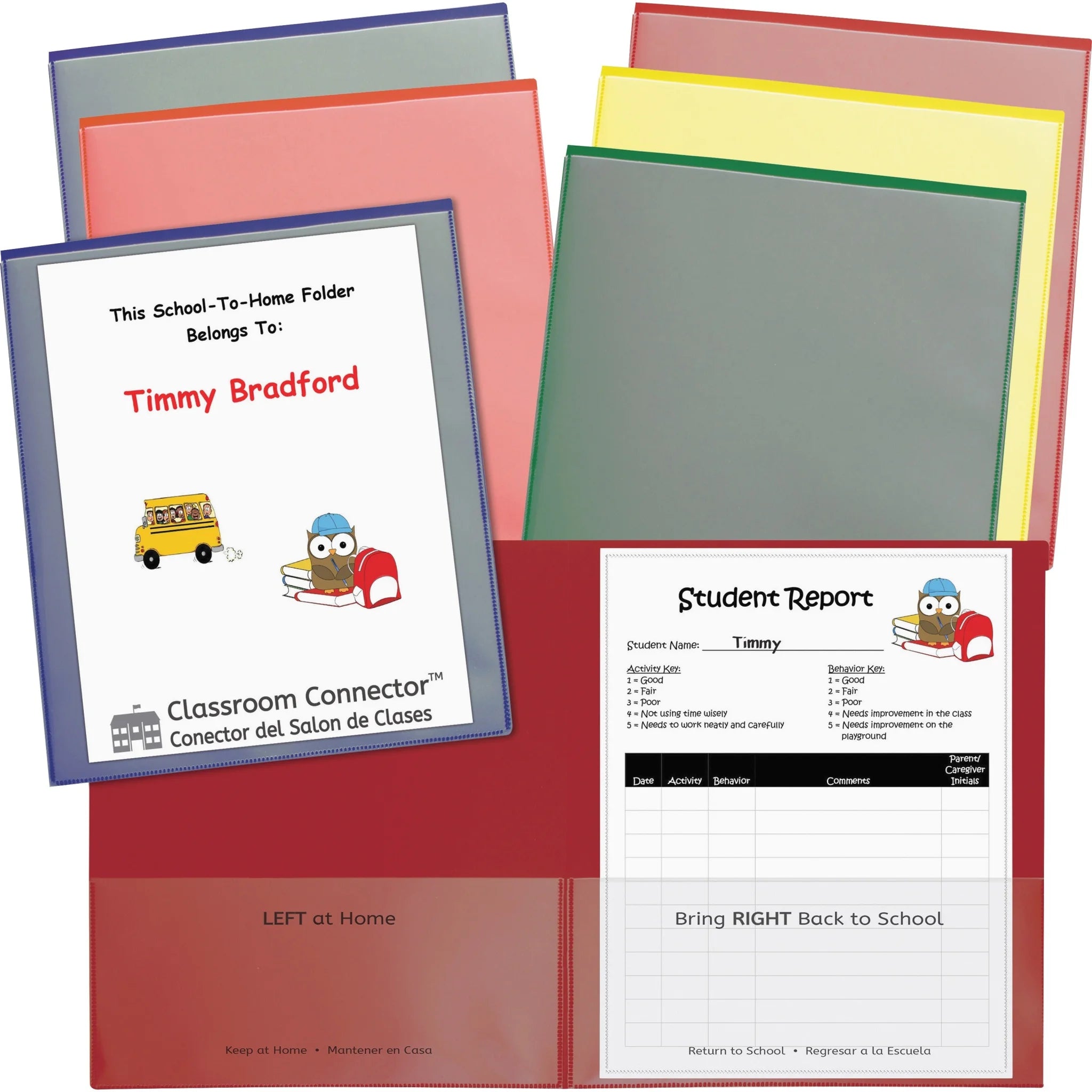 C-Line Classroom Connector Pocket Folder - 6-Pack with 2 Internal Pockets - Learning Books & Activities
