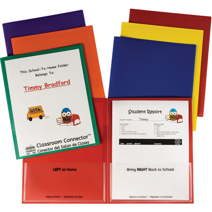 C-Line Classroom Connector Report Cover - 2 Pockets - Assorted Colors - 36/Box - Student Notebooks & Folders