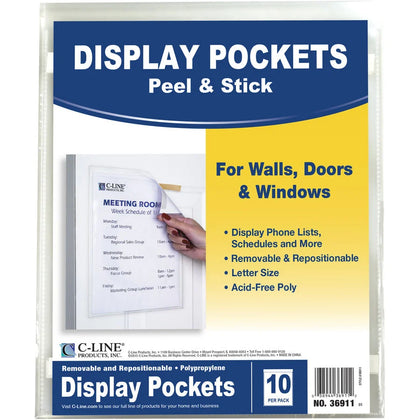C-Line Clear Polypropylene Top Tab File Folders - 10 Pack - Filing Jackets & Pockets