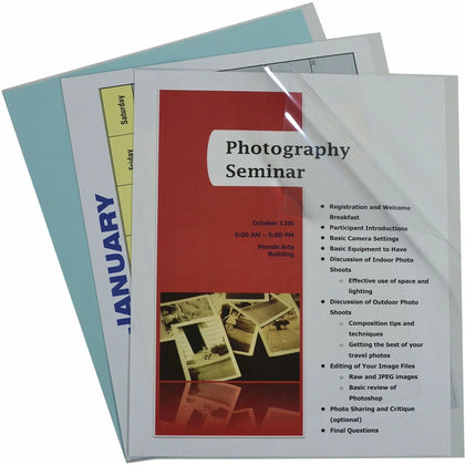 C-Line Clear Vinyl Letter Report Covers - 8 1/2’’ x 11’’ - 20 Sheets - 100/Box