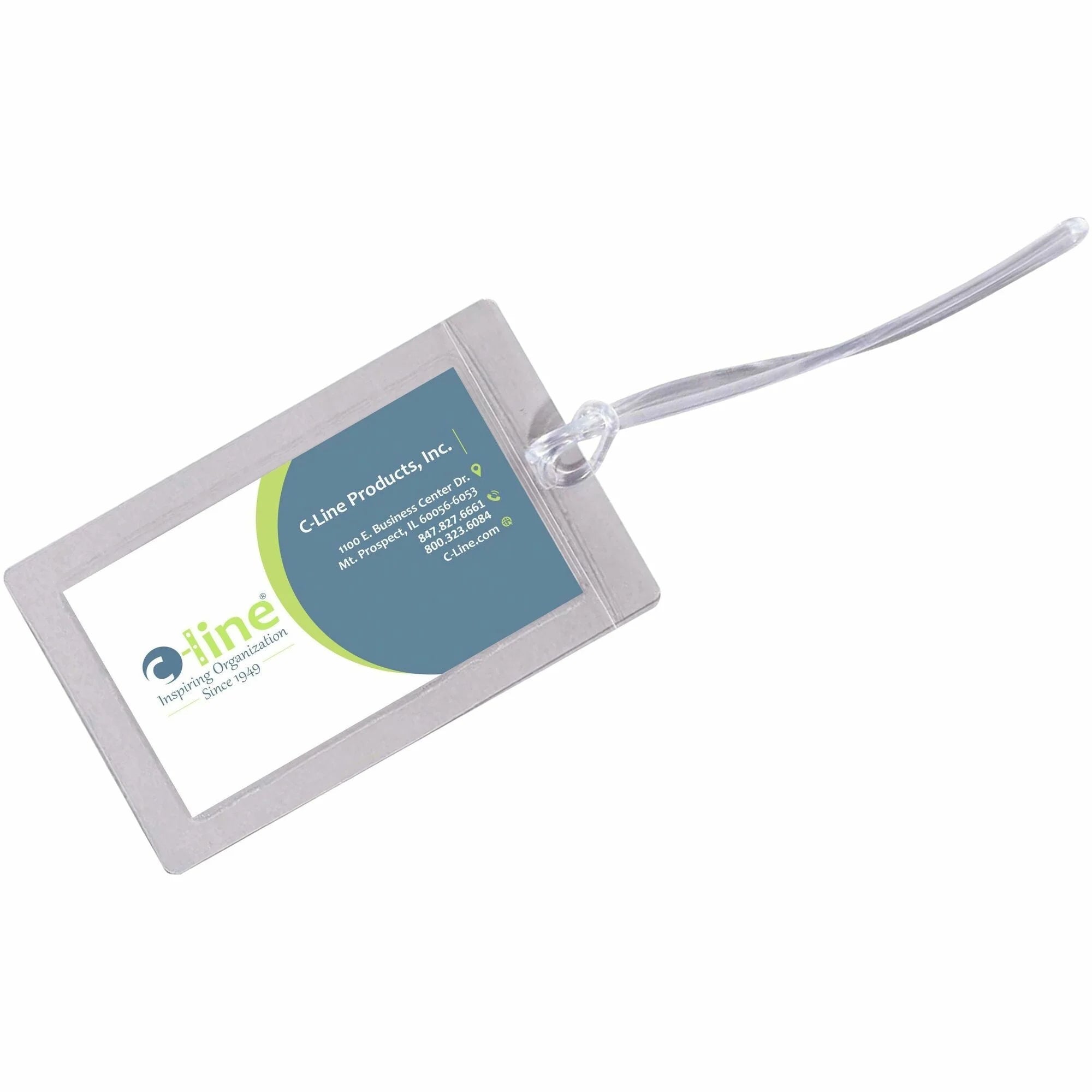 C-Line Cleer Adheer Luggage Tags: Custom Clear Laminate 10-Pack - ID Badges & Supplies
