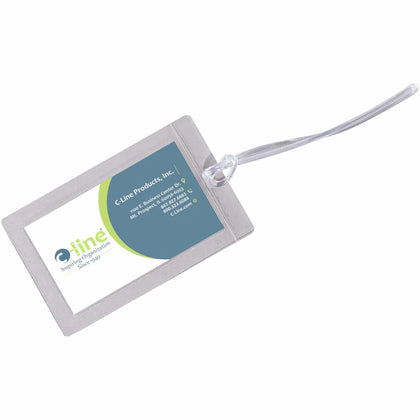 C-Line Cleer Adheer Luggage Tags: Custom Clear Laminate 10-Pack - ID Badges & Supplies