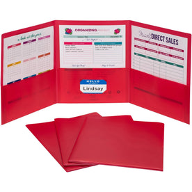 C-Line CLI-33944 Letter Portfolio: Red Polypropylene 75 Sheets Capacity - Pocket Folders