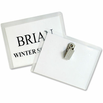 C-Line Clip Style Badge Holder Kit - Clear Vinyl - 3x4 - 50/Box - ID Badges & Supplies