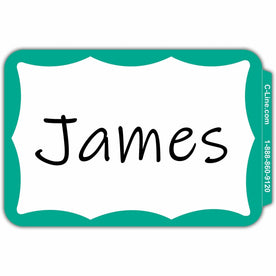 C-Line Color Border Name Badges - Green Removable Adhesive - 100/Box - ID & Supplies