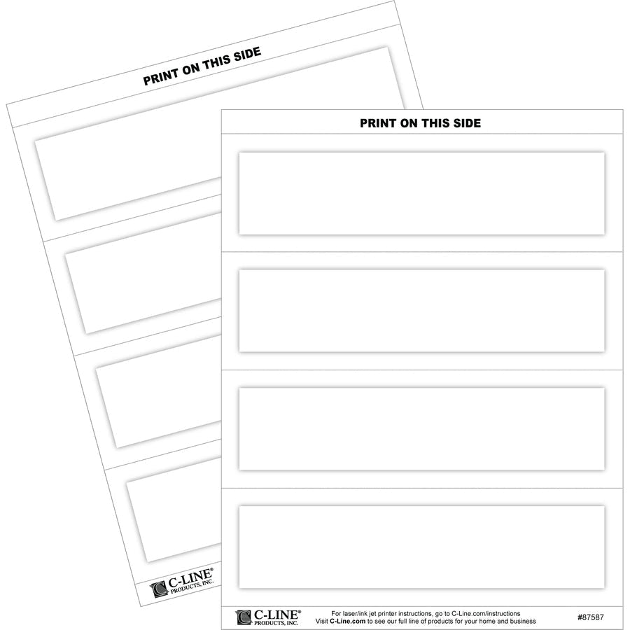 C-Line Embossed Cardstock Name Tents - Letter - 8 1/2’’ x 11’’ - White - 100 / Box - Tent & Placement Cards