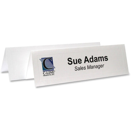 C-Line Embossed Cardstock Name Tents: White Letter Size - 100/Box - Tent & Placement Cards