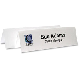 C-Line Embossed Cardstock Name Tents - Letter - 8 1/2’’ x 11’’ - White - 100 / Box - Tent & Placement Cards