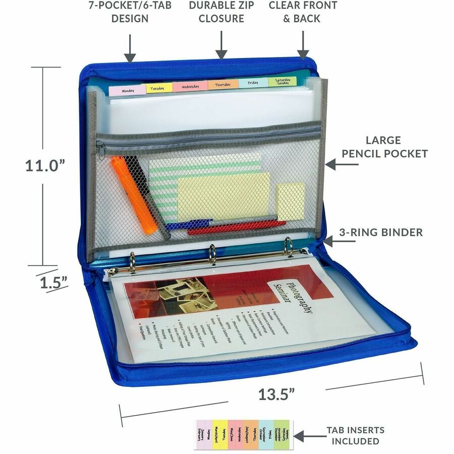 C-Line Expanding File Zippered Binder - Alternate-Image4